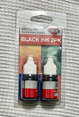 Cosco 2000 Plus Black Refill Ink for Pre-Inked Stamps, 2 Pack